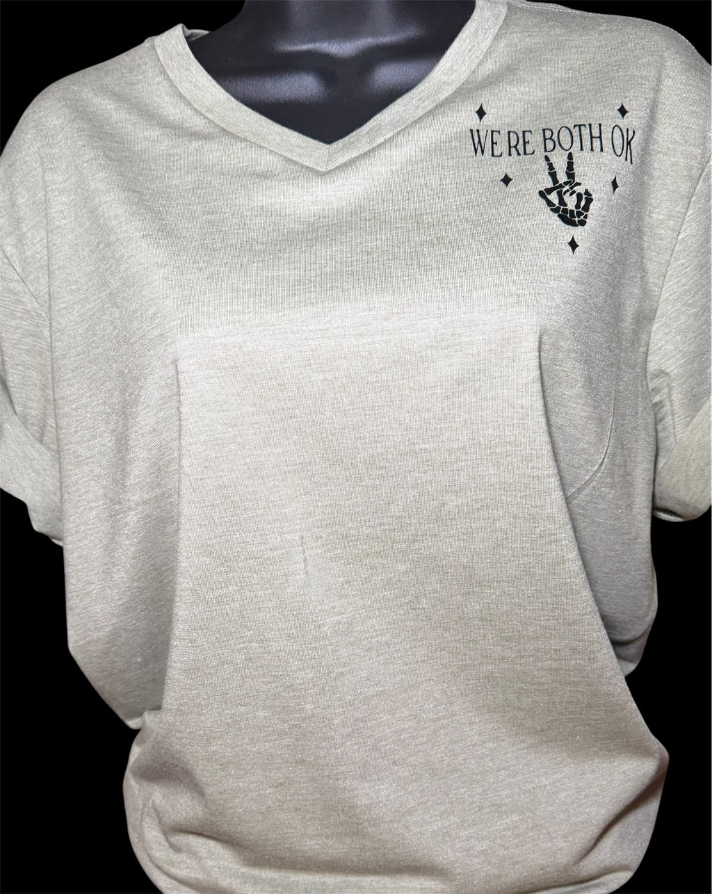 I asked myself if I'm ok" Funny V-neck t-shirt/ mental health humor tee